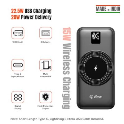 pTron Newly Launched Dynamo Arc 10000mAh 22.5W Fast Charging... - Image 8