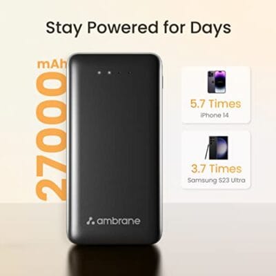 Ambrane 27000mAh Li-Polymer Powerbank with Type C and USB... - Image 4