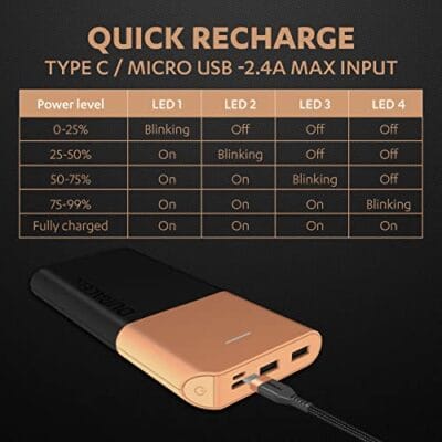 Duracell Power Bank 10000 mAh, Portable Charger, USB C/Micro... - Image 5