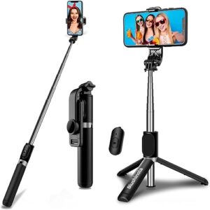 Blushinsta Portable Selfie Stick, 70 cm Handheld Tripod with Detachable Wireless Remote and Mini…