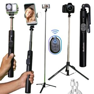 Blushinsta Super Long Selfie Stick Tripod,Extra-long Selfie Stick with Large Reinforced Tripod Stand…