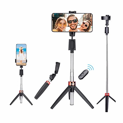 DIGITEK® (DTR-210SS) 68cm Portable Selfie Stick with Wireless Remote, 3 Legs Tripod Base, Rubberized…