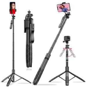 GadgetsWear L16 Long Selfie Stick with Tripod Stand (6 Months Extended Warranty), Selfie Stick for…