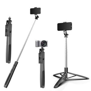 HOLD UP Selfie Stick Tripod with Remote 62inch Extendable mobile selfie stick with tripod stand for…