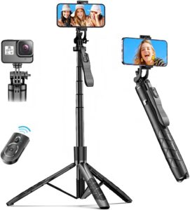 Hold UP Selfie Stick Tripod 61″ All in One Extendable Mobile Selfie Stick Tripod Stand with Wireless…