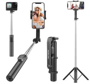 Mobilife Selfie Stick with Reinforced Tripod Stand 96cm/37.8 inch Long 4 in 1 Bluetooth Selfie Stick…