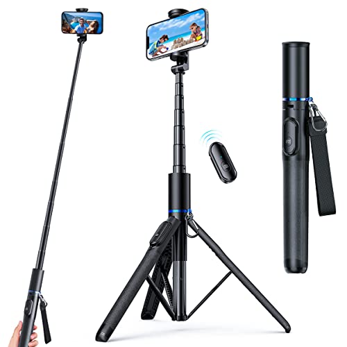 Selfie Stick Tripod, Extendable All in One Phone Tripod Integrated with Wireless Remote, 60” Tripod…