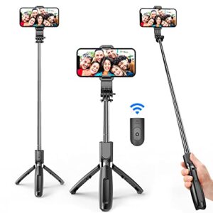 SelfieShow Portable Selfie Stick, Handheld Tripod with Detachable Wireless Remote and Mini Tripod…