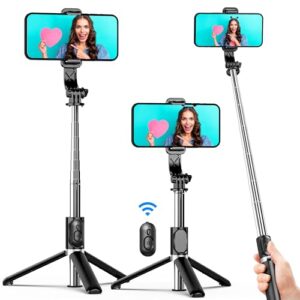 SelfieShow Selfie Stick Tripod, 4 in 1 Extendable Selfie Stick 360 Rotation Tripod Stand with…