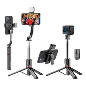 WeCool S6-L Selfie Stick with Detachable Light,6 shades(3 Colors & 2 Tones),7 Section Telescopic…