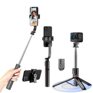 WeCool S6 Reinforced Selfie Stick Tripod, 113 cms / 44.5″ Selfie Stick with Extra Bottom Support,…