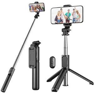 kzomKzoo Selfie Stick Tripod with Detachable Wireless Remote, 4 in 1 Extendable Portable Bluetooth…