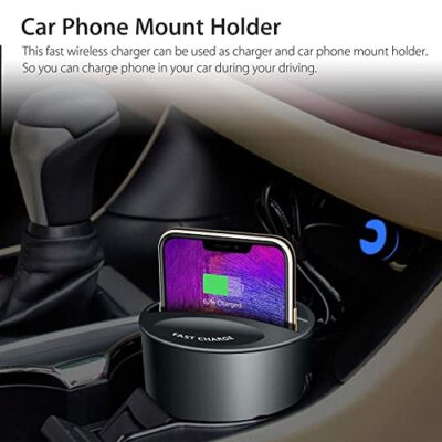 JUKKRE Portable Car Wireless Charger Cup Holder qi Wireless... - Image 3