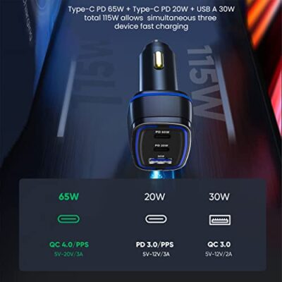 Stuffcool Ultimus 115 3 Port Car Charger 115W Output,... - Image 3