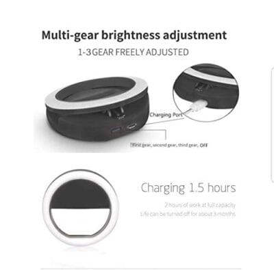 KAAS Rechargeable Selfie Ring Light 36 LED Flash for Mobile,... - Image 3