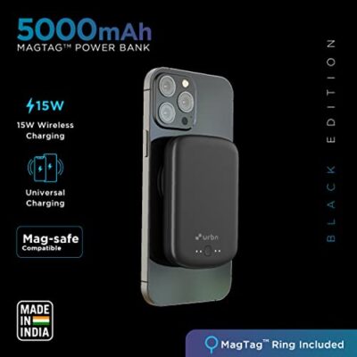 URBN 5000 mAh Premium Black Edition Magsafe Power Bank | 15W... - Image 3