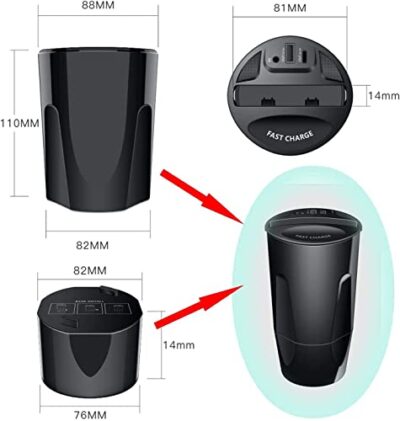 Jukkre Wireless Cup Holder Car Phone Charger, Charging Pad... - Image 5