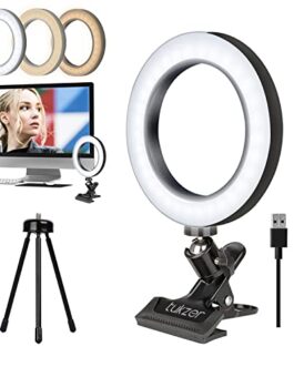 Tukzer 8-Inch LED USB Selfie Ring Light with Clamp Mount, 3…