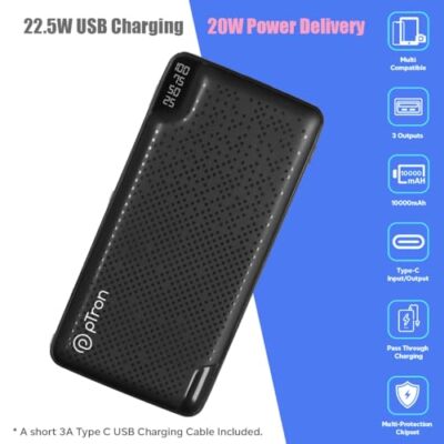 pTron Newly Launched Dynamo Elite 10000mAh 22.5W Power Bank... - Image 8