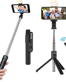 iVoltaa Selfie Stick Tripod with Detachable Wireless Remote,…