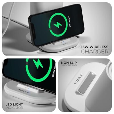 XECH Pen Stand Wireless Charger with USB A & Type C Output... - Image 2