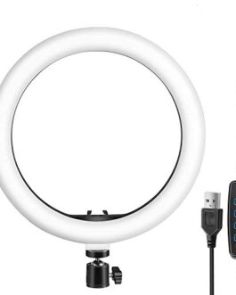 Tygot 10″ Portable LED Ring Light with 3 Color Modes…