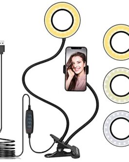 Tukzer 3.5″ LED Selfie Ring Light with Phone Holder…