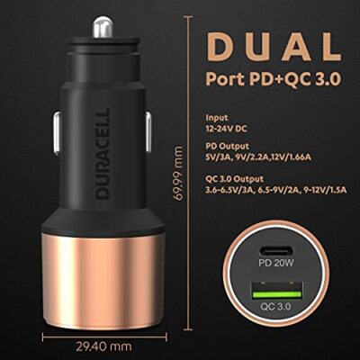 Duracell 38W Fast Car Charger Adapter with Dual Output.... - Image 3