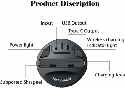 Jukkre Wireless Cup Holder Car Phone Charger, Charging Pad... - Image 4