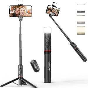 Ant Esports CASS100 Selfie Stick, Bluetooth Selfie Stick with Light,6 Shades (3 Colors and 2 Tones),…