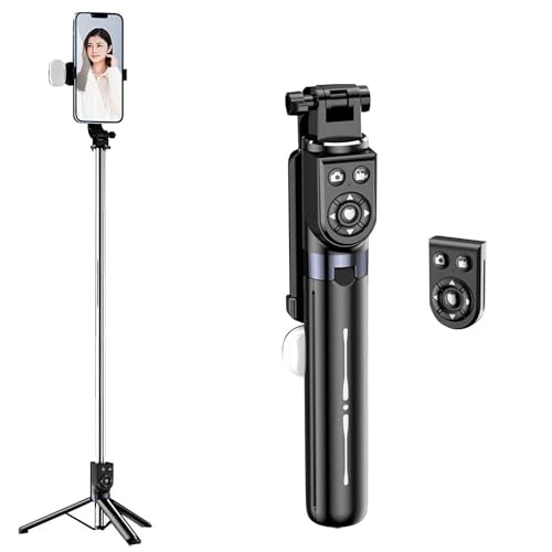 Consist Trader Selfie Stick with Fill Light Bluetooth | Selfie Stick Tripod with Detachable Mobile…