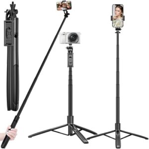 GadgetsWear Long Selfie Stick Tripod (6 Months Extended Warranty),Extra-Long Selfie Stick with…