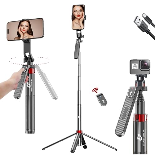 GadgetsWear Selfie Stick with Tripod Stand 360 Degree (6 Months Extended Warranty) Selfie Stick…