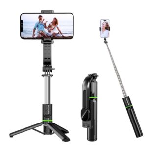 Kinsound K8 Selfie Stick with Reinforced Tripod Stand, 44.5″/113cm Selfie Stick with Extra Bottom…