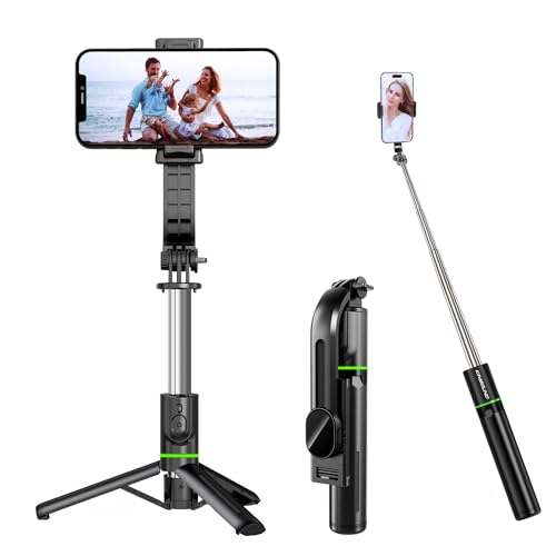 Kinsound K8 Selfie Stick with Reinforced Tripod Stand, 44.5"/113cm Selfie Stick with Extra Bottom...