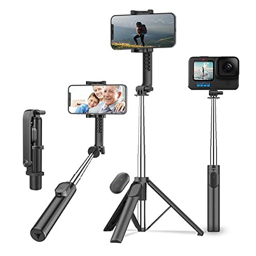 MAKECELL Bluetooth Extendable Selfie Sticks with Wireless Remote and Tripod Stand, 3-in-1…