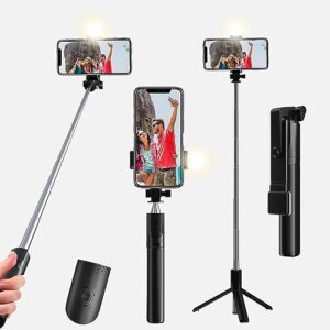 Rockvit Upgraded Selfie Stick with Detachable Wireless Remote, Sturdy Tripod for Mobile,for…