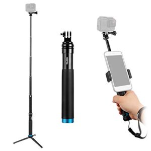 TELESIN Selfie Stick Handheld Selfie Stick Aluminum Alloy with Tripod Cell Phone Holder for iPhone…