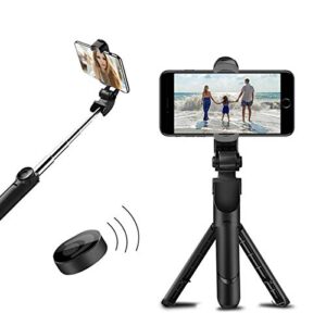 USTINE 65cm Selfie Stick, Phone Tripod Stand with Detachable Bluetooth Wireless Remote Compatible…