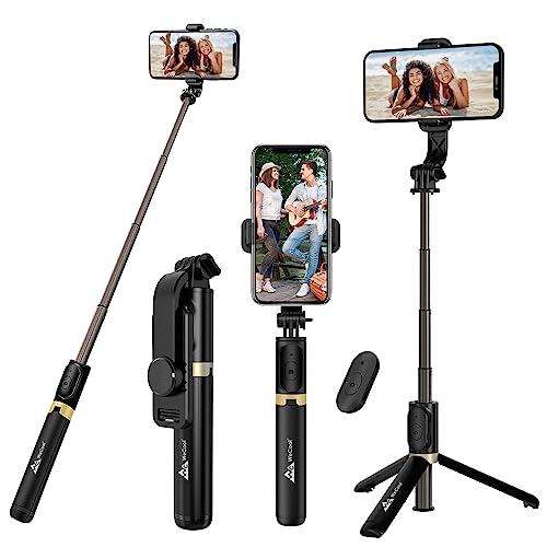 WeCool S3 Selfie Stick with Detachable Wireless Remote, 3 in 1 Function Sturdy Tripod Stand and...