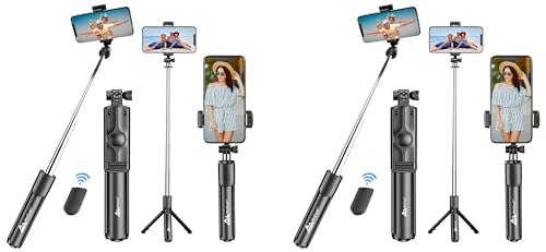 WeCool Selfie Stick with Tripod Stand, Bluetooth Extendable Tripod for Mobile Phone,…