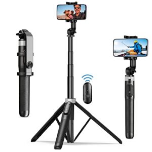 iFongsh 3-in-1 Extendable Selfie Stick with Detachable Remote & Phone Holder – 62″ Phone Tripod…