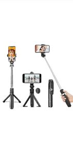 1StopShop989 – Selfie Stick with Tripod Stand, Bluetooth Extendable Tripod for Mobile Phone,…