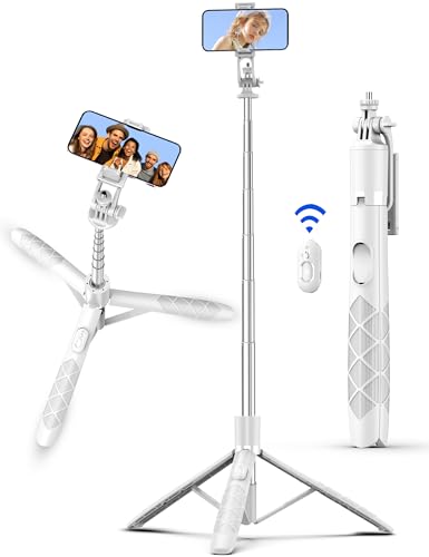 71″ Phone Tripod Selfie Stick Tripod, Smartphone Tripod Stand All-in-1 with Remote, Travel Tripod…