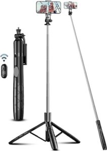 AMBLIC Q05 New Long Bluetooth Extendable Selfie Stick for Mobile Phone & Camera’s with Wireless…