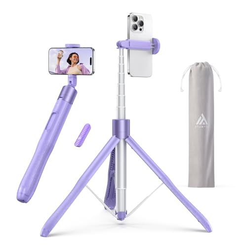 ATUMTEK Smartphone Tripod, Selfie Stick, 59.1 inches (150 cm), Long Type, Selfie Stand, Aluminum,…