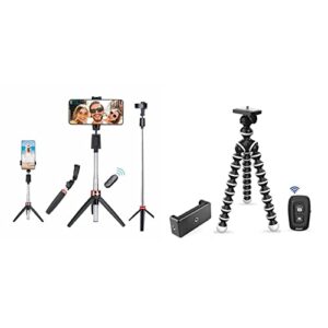 DigiTek (DTR-210SS) Portable Selfie Stick with Wireless Remote & (DTR 260 GT) Gorilla Tripod/Mini 33…