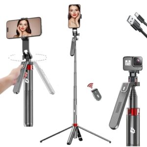 FKU Selfie Stick with Tripod Stand 360 Degree Selfie Stick 71-inch, Bluetooth Selfie Stick with…