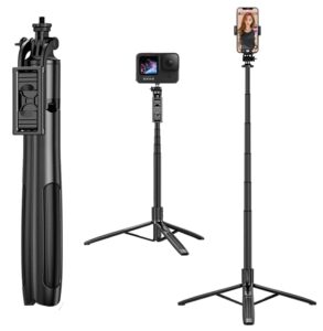 GIFTMAX Q05 Selfie Stick with Tripod Stand Extra-Long Selfie Stick with Large Reinforced Tripod…