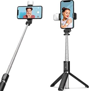 GLAMPANDA Extendable Bluetooth Selfie Stick with Detachable Wireless Remote and Tripod Stand,…